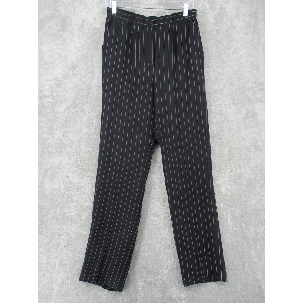 Vintage Ralph Lauren LRL Pants 6 Striped Linen Blend Straight Leg Lined Preppy